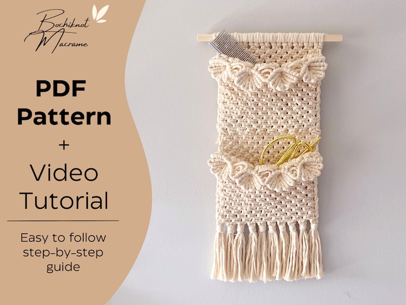 Macrame Wall Hanging Pattern With Pockets (PDF & Video) - Etsy