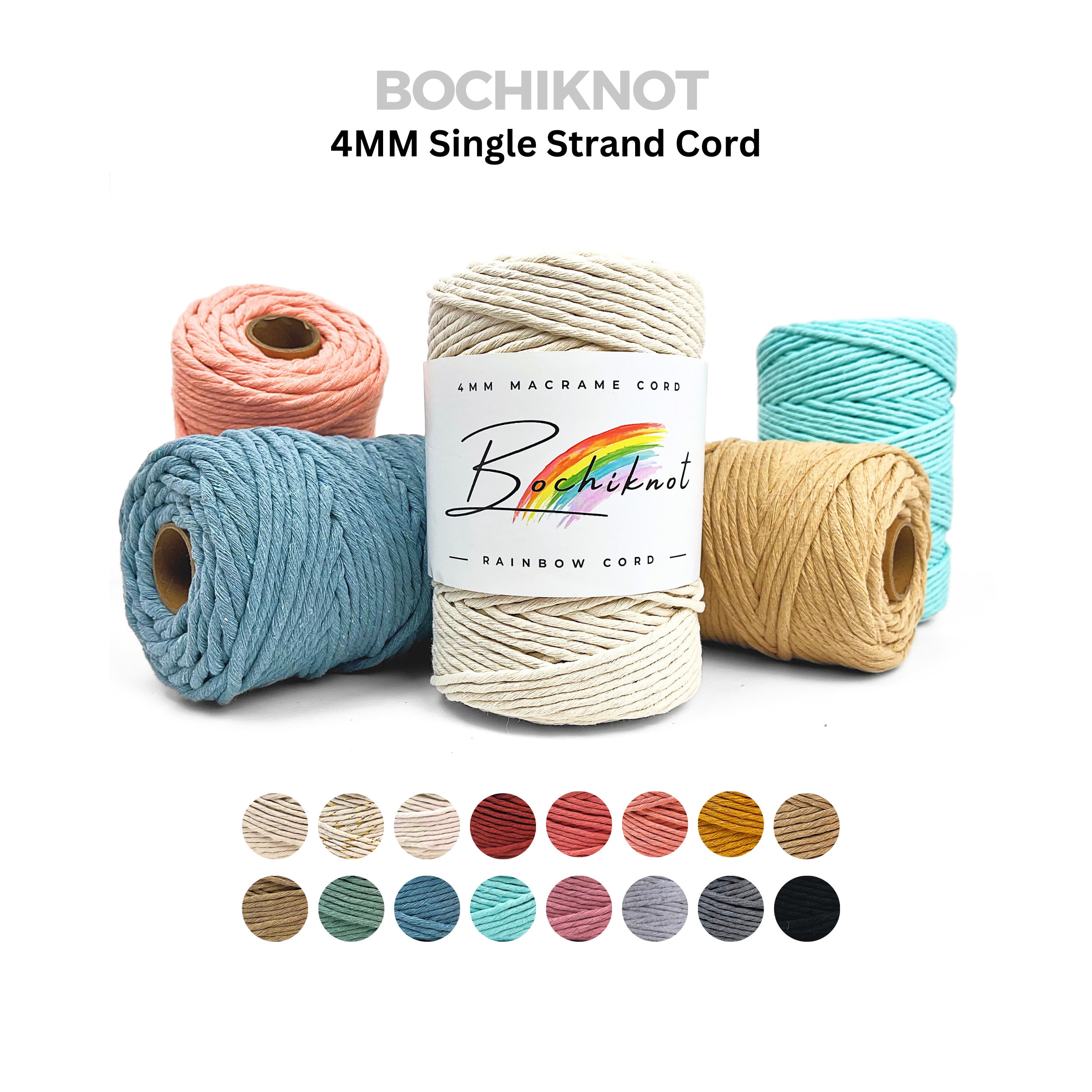  BOCHIKNOT 3mm Macrame Cord - Macrame Supplies