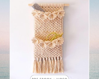 Macramé-muurhangerpatroon met zakken (pdf en video)
