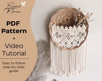 Macrame Wall Hanging Pattern DIY Macrame EBOOK Pattern Macrame Basket Tutorial Macrame Wall Hanging Basket Pattern Instructions PDF Macrame