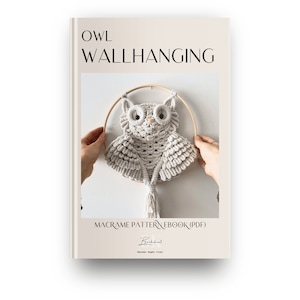 Mönster för väggbonad med makraméuggla – DIY E-bokhandledning (PDF)
