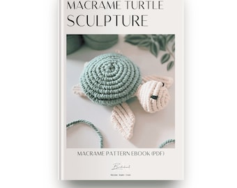 Molde para escultura de tartaruga em macramê, e-book de animais para fazer você mesmo (PDF)