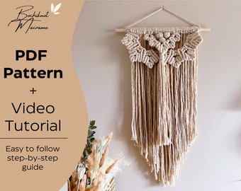 PDF & VIDEO | Macrame Vine Wall Hanging EBOOK Pattern - Macrame Wall Hanging - Bohemian Home Wall Decor - Beginner's Guide Macrame Pattern