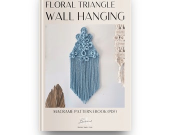 Macrame Floral Triangle Wall Hanging Pattern - PDF Instructions + Video - Macrame Wall Hanging  - Intermediate Level - Digital Download