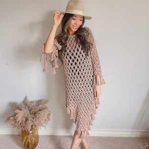 Macrame Boho Dress DIY Pattern Macrame Beach Cover up