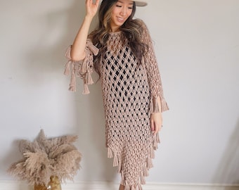 Macrame Boho Dress DIY Pattern Macrame Beach Cover up Pattern EBOOK Macrame Clothing Tutorial Bohemian Fashion handmade instructions PDF