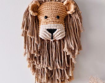 Macrame Lion Wall hanging DIY EBOOK Pattern Macrame Tutorial Macrame Animal Pattern for Wall Hangings PDF Instructions + Video Tutorial