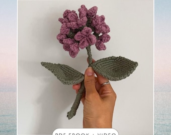 Molde de Flor de Hortênsia em Macramê – Faça Você Mesmo Flor 3D com Haste (E-book em PDF)