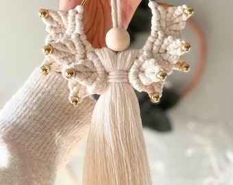 Molde de enfeite de anjo de Natal em macramê – Nível intermediário (PDF + vídeo)