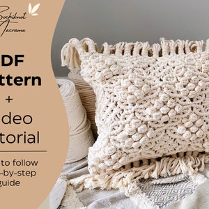 Round macrame store pillow