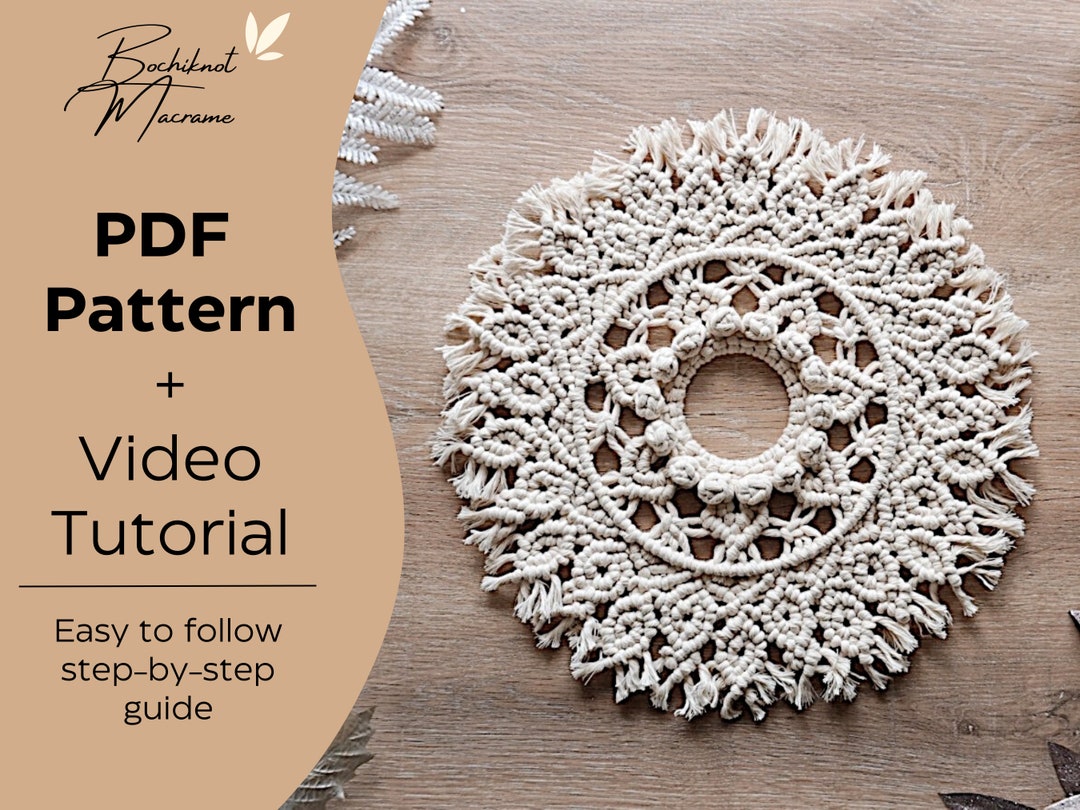 Macrame Pattern Mandala DIY Pattern EBOOK Macrame Tutorial for Macrame ...