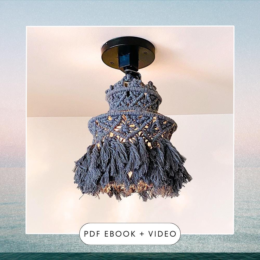 PDF & VIDEO | Macrame Chandelier Lantern - Macrame Wall Hanging - Bohemian Wall Decor - Macrame Wall Decor - Design Pattern (Intermediate)
