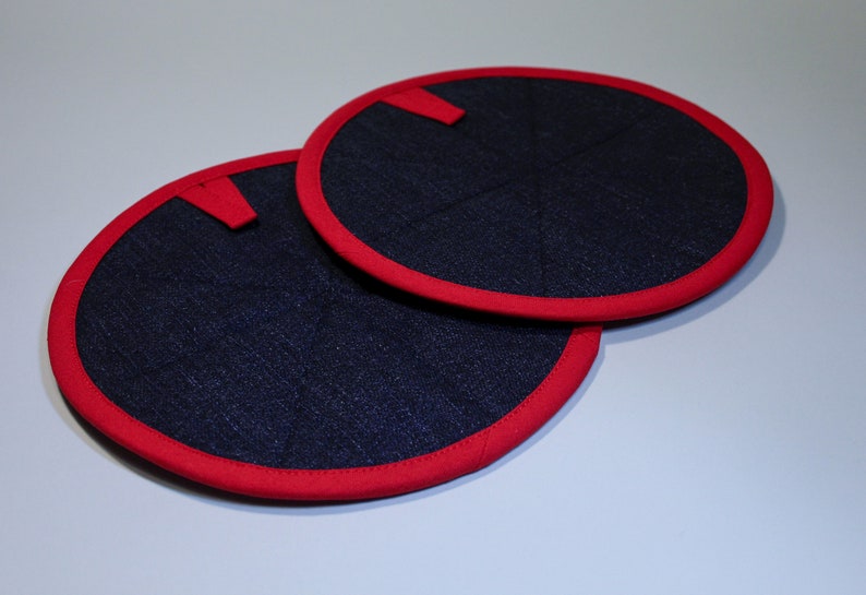 Hot Pot Holders Reused Fabrics Kitchen Accessories Set of 2 Etsy