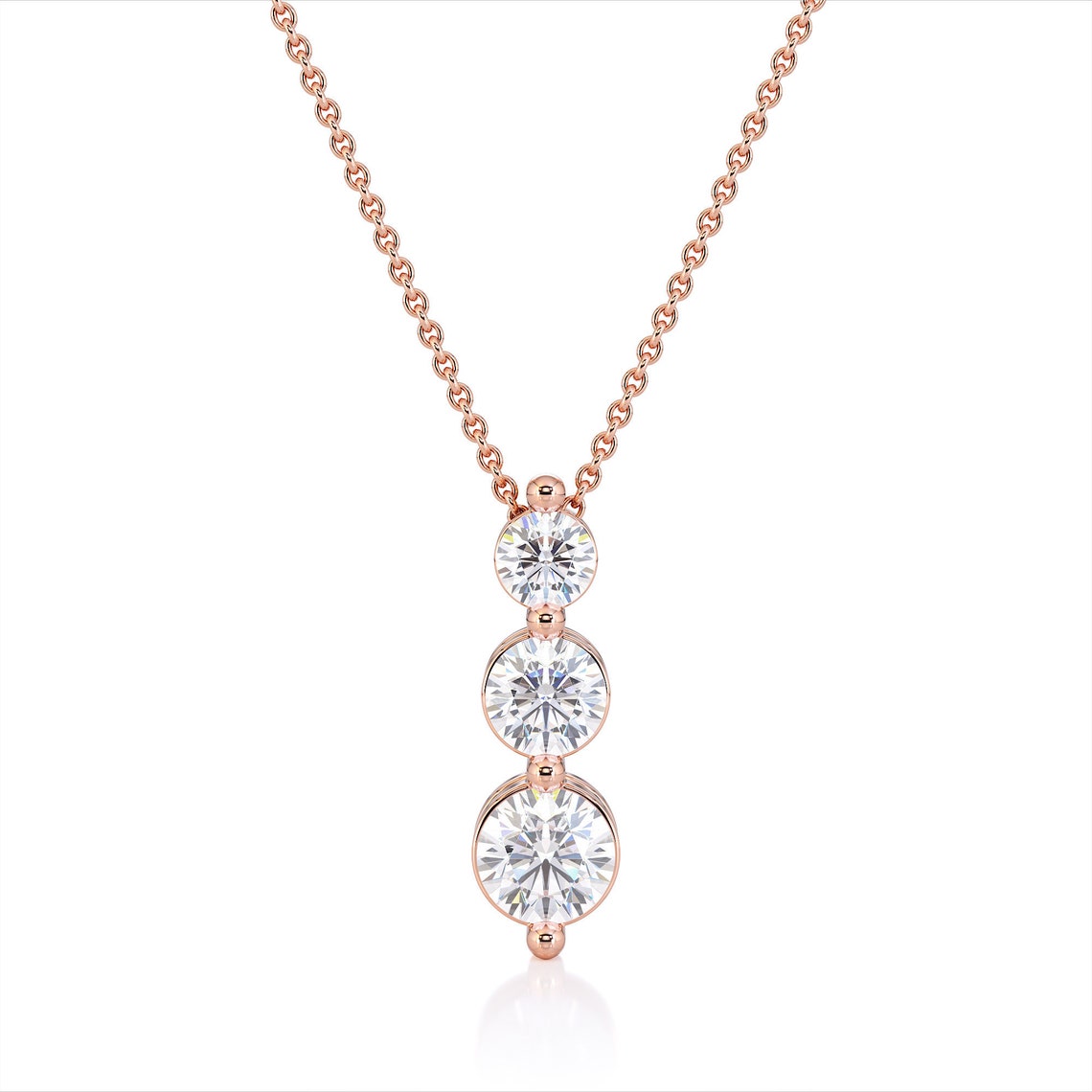 Past Present Future Necklace Diamond Trio Necklace Three Etsy UK Past present future necklace diamond trio necklace three etsy uk