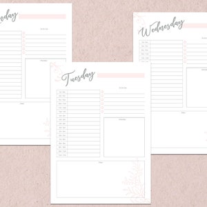 7 Day Planner Printable Weekly Schedule Weekly Organizer Printable Printable Week Planner To Do List A4, A5, A6 image 3