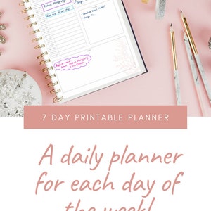 7 Day Planner Printable Weekly Schedule Weekly Organizer Printable Printable Week Planner To Do List A4, A5, A6 image 5