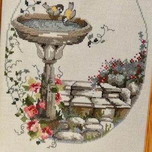 Wall Hanging Birds Drinking Bowl Handmade Framed Home Decoration Soft Pastel Colors