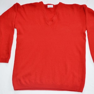 M-L VIRGIN wol dames Pullover Vintage lammeren wol zuivere wol trui dames Bright rode Pullover gemaakt in Italië