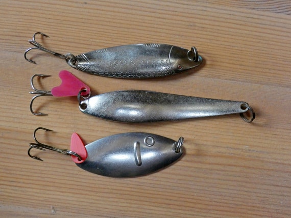 Vintage Fishing Lures Set of 3 Metal Lures Soviet Vintage Bait Hook Lures  Three Prong Fishing Lures Trolling Spoons -  Norway