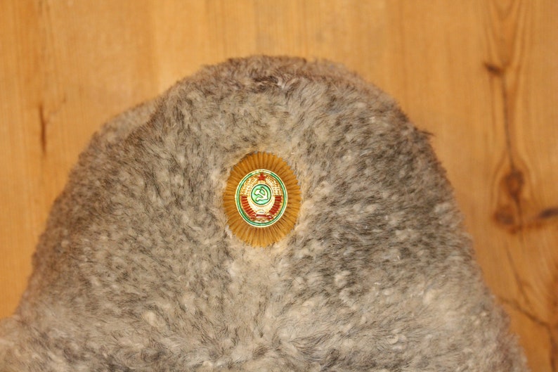 Sheepskin hat Warm winter hat ear flaps Real fur hat Soviet army winter hat Unisex winter hat Soviet vintage hat Trapper hat Soviet ushanka
