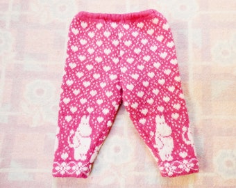 1T Pants Pure Wool Babies Pants Scandinavian Pattern Baby Girl Warm Woolen Pants