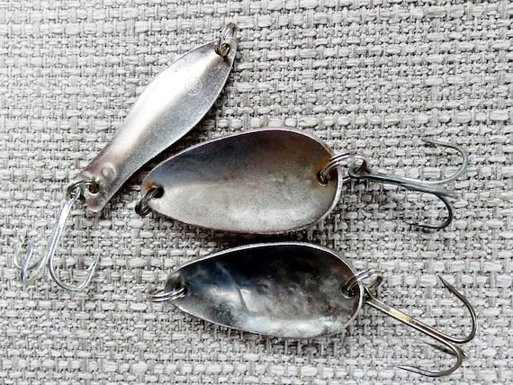Vintage Fishing Lures Set of 3 Metal Lures Soviet Vintage Bait Hook Lures  Three Prong Fishing Lures Trolling Spoons -  Australia
