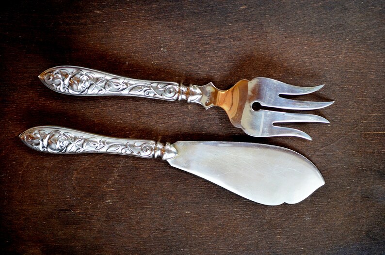 ALPACA Silver Fish Serving Set Vintage Ornamented Serving - Etsy
