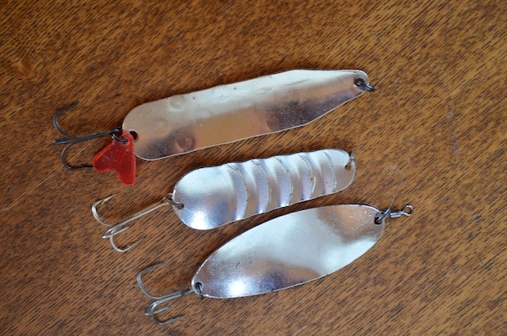 LARGE Fishing Lures Vintage Set of 3 Handmade Lures Soviet Vintage Bait  Hook Lures Three Prong Fishing Lures Trolling Spoons -  Canada