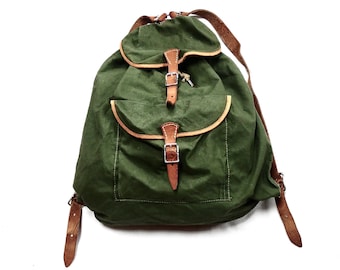 Backpack Vintage Soviet Knapsack Light Weight Tourist Backpack Canvas Rucksack Retro Bag