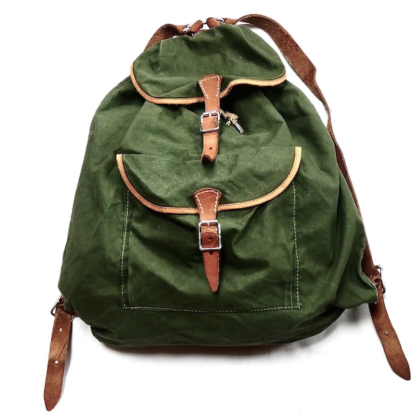 Backpack Vintage Soviet Knapsack Light Weight Tourist Backpack Canvas Rucksack Retro Bag