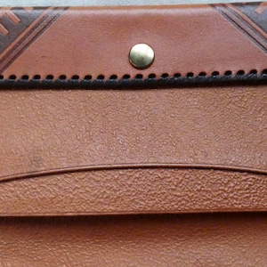 Cartera NOS Cartera de cuero genuino vintage estonio UNISEX Cuero en relieve geométrico estonio Cuero con herramientas