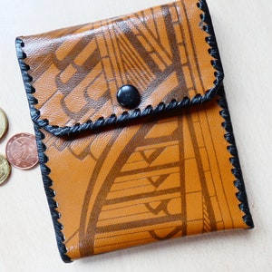 Cartera de cuero NOS Cartera de cuero real Cartera unisex de gran capacidad vintage soviética