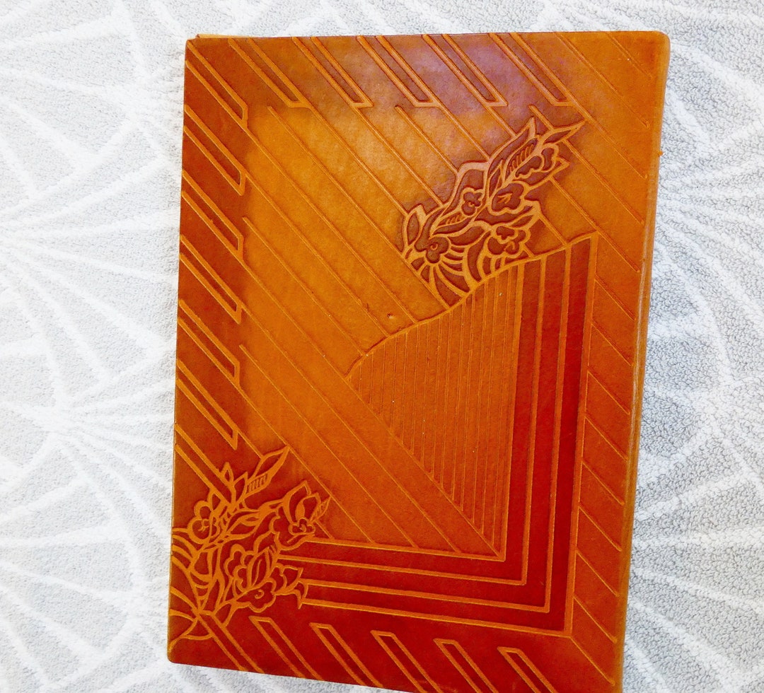 Vintage Document Holder Embossed Leather Nice Ornaments Portfolio Estonian Document Holder 1980