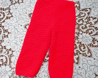 1-1,5 T UNUSED Baby Pants Estonian Handmade Very Soft Kids Pants Bright Red Woolen Pants