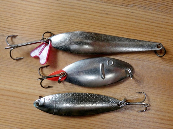 Vintage Fishing Lures Set of 3 Metal Lures Soviet Vintage Bait Hook Lures Three  Prong Fishing Lures Trolling Spoons -  Canada