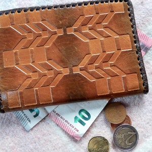 NOS Monedero Estonio Vintage Cartera de cuero genuino UNISEX Cuero estonio Cuero con herramientas
