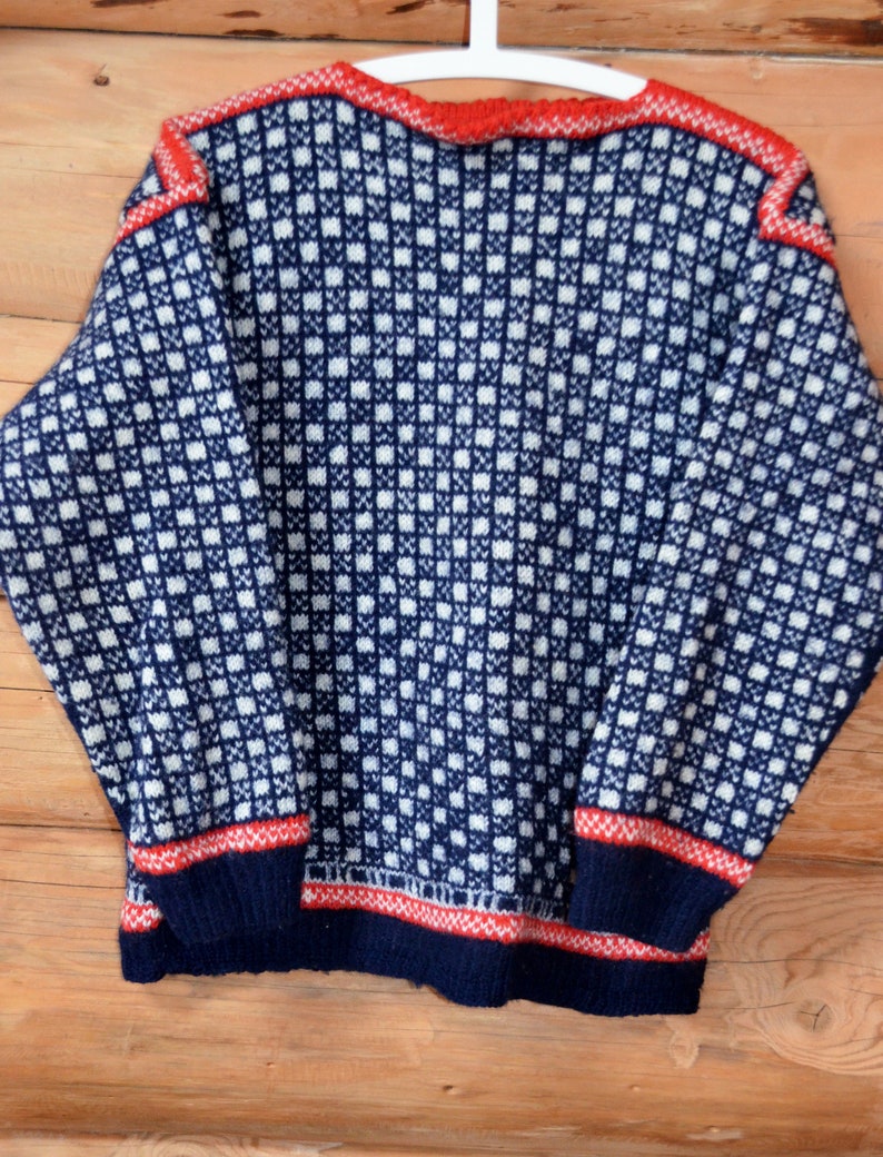 S-M Wool Sweater Estonian Folk Pattern Boys/ Mens 100% Wool | Etsy