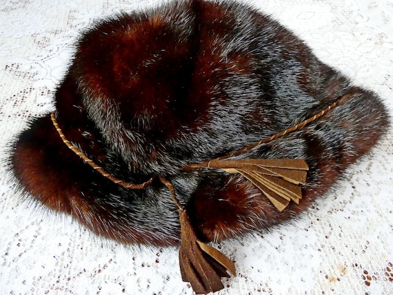 Vintage Elegant Black Mink Hat Mink Black Original Vintage Hats for Women for sale | eBay main image 4