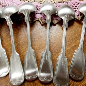 ANTIQUE Alpaca Tablespoons set of 6 Alpaca Tablespoons with Monogram from Estonia Antique Flatware