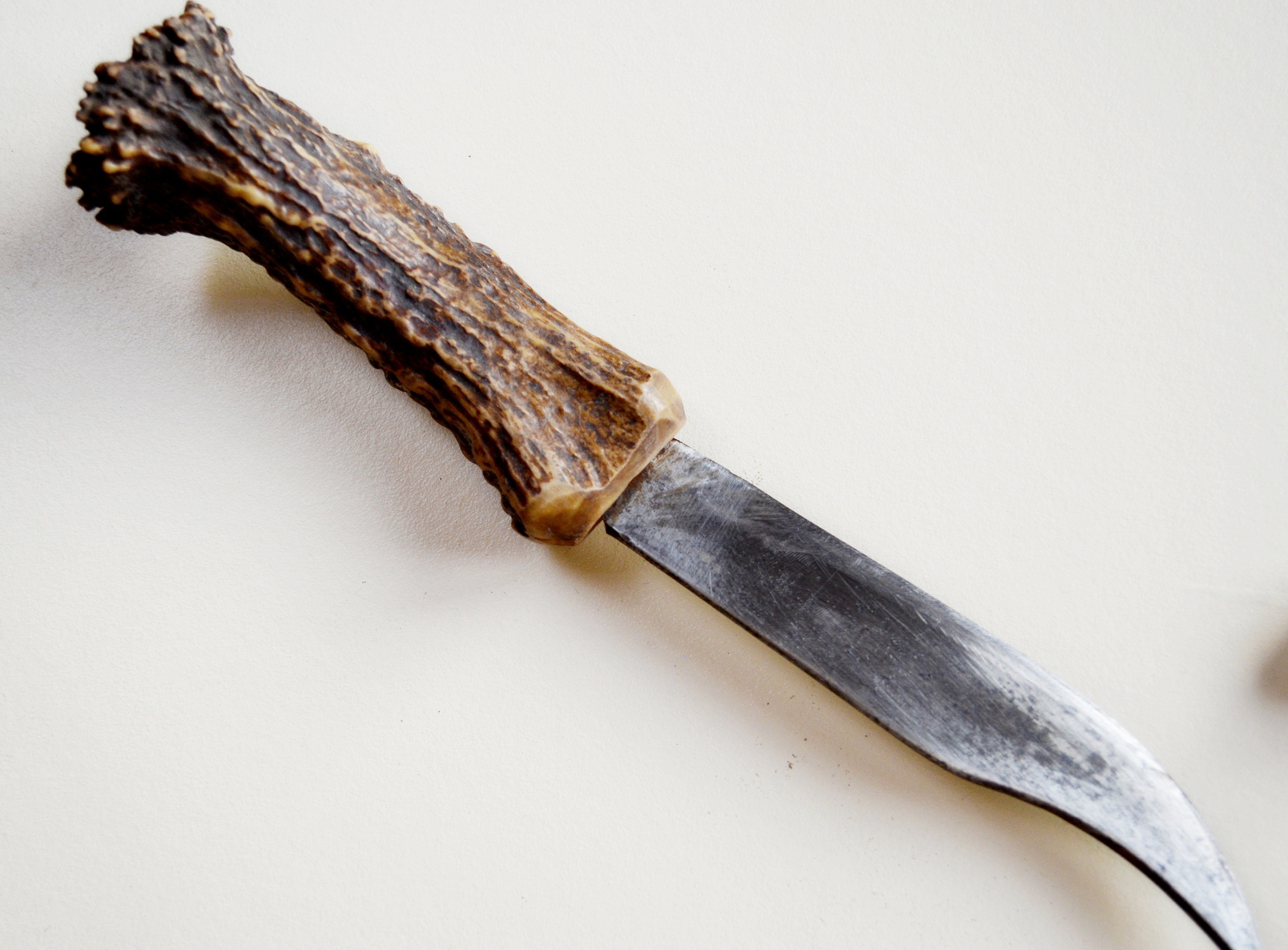 11 ANTIQUE Knife DEER ANTLER Handle Handmade Knife Etsy