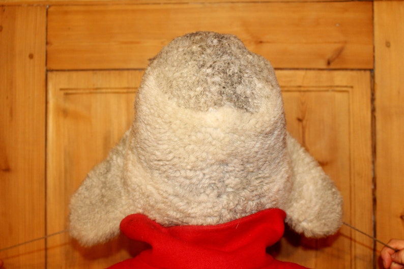 Sheepskin hat Warm winter hat ear flaps Real fur hat Soviet army winter hat Unisex winter hat Soviet vintage hat Trapper hat Soviet ushanka