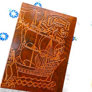 Vintage Dokumentenhalter Geprägtes Leder Schöne Ornamente Portfolio Estnische Dokumentenhalter TALLINN 1980
