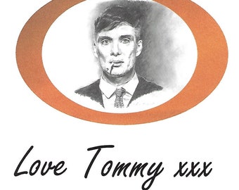 Tommy Shelby Birthday Card. Artwork adapted from my original pencil drawing. Peaky Blinders