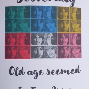 Beatles-Karte. Witzige Karte Artwork nach meiner Original Zeichnung. Weitere Kunstwerke finden Sie auf meiner Instagram-Seite