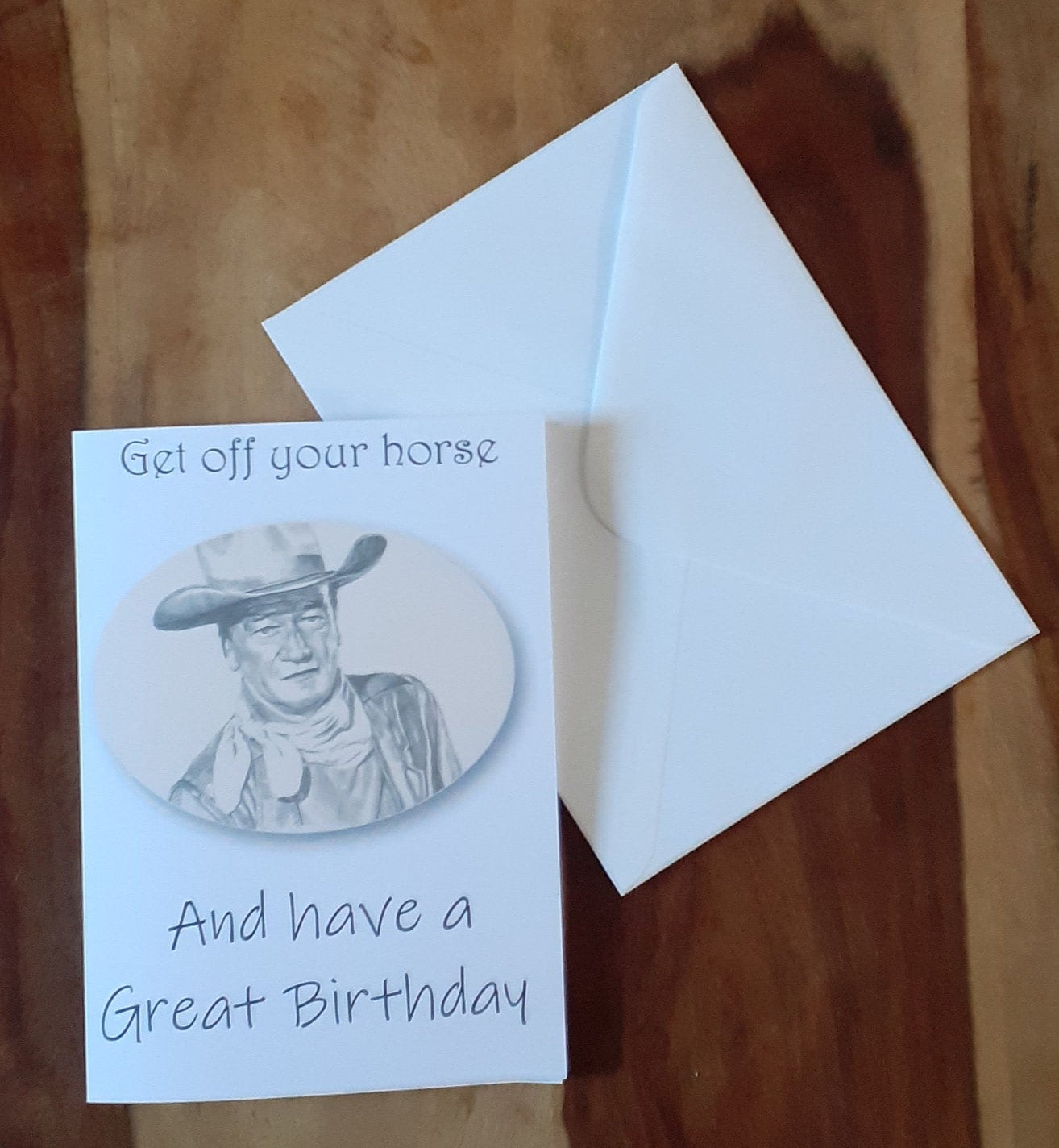 John Wayne Birthday Card. Artwork adapted from my original Etsy
