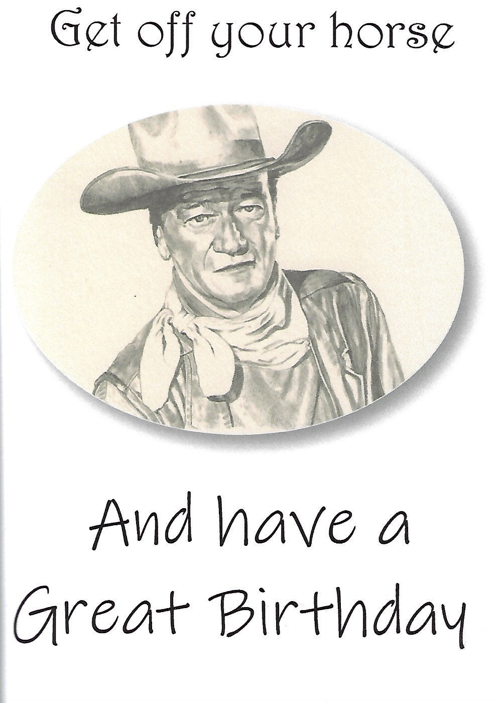 John Wayne Birthday Card. Artwork Adapted From My Original Etsy Australia