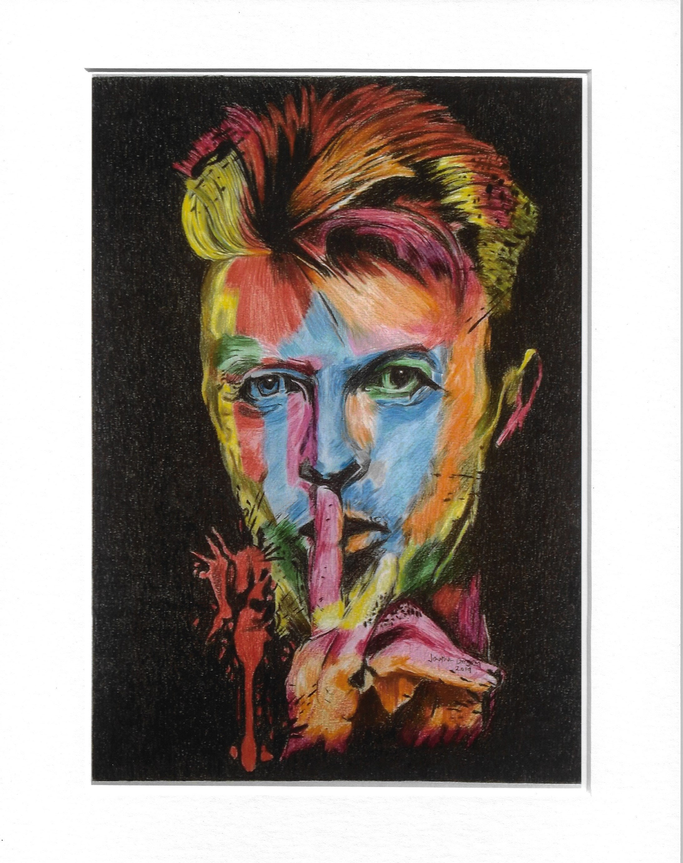 David Bowie Print of My Original Coloured Pencil Drawing. -