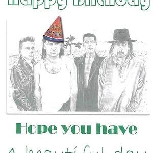 U2 verjaardagskaart. Kunstwerk aangepast van mijn originele potloodtekening. De Jozuaboom. Muziekkaart