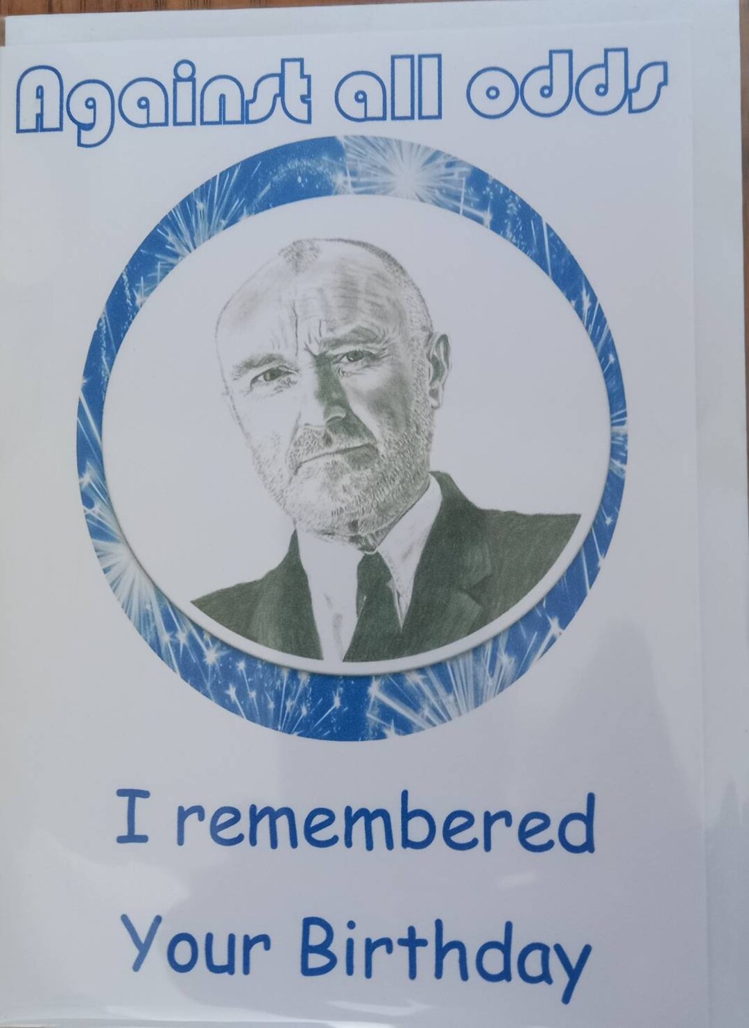 Phil Collins Birthday Card. Artwork Adapted From My Original Pencil