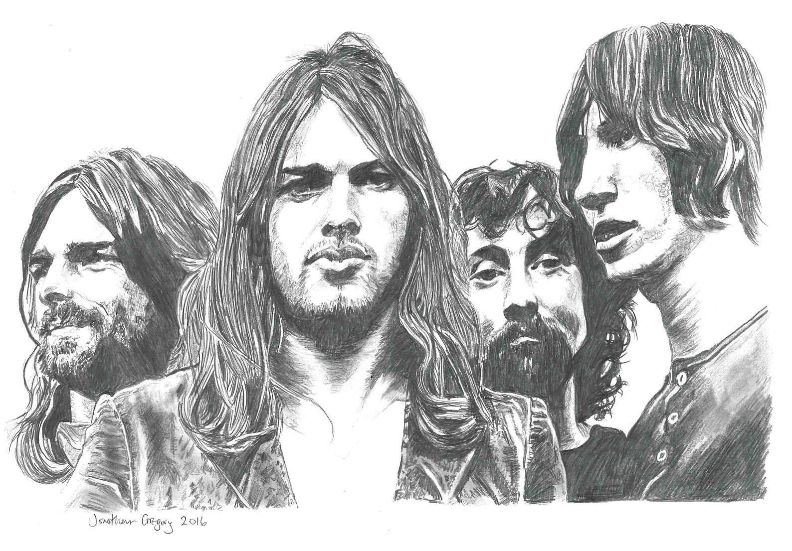 Pink Floyd A4 Mounted Print of My Original Pencil Drawing. Etsy